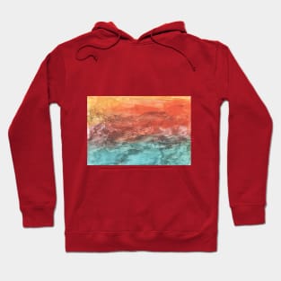 Abstract landscape, nature. Encaustic wax art. Painting drawing Hoodie